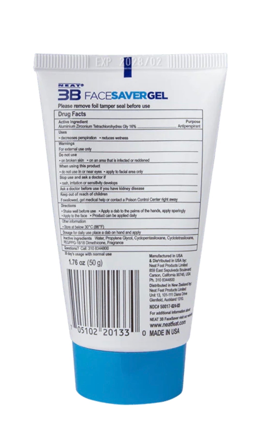 Neat 3B Face Saver Gel for Facial Sweating